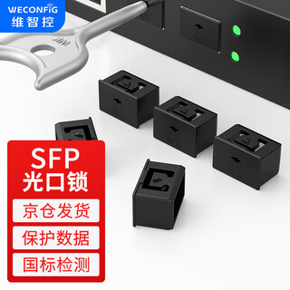 Weizhikong sfp optical port lock network security lock sealing plug switch sealer data anti-theft optical fiber anti-dust plug plug black (10 pieces + 1 tool)