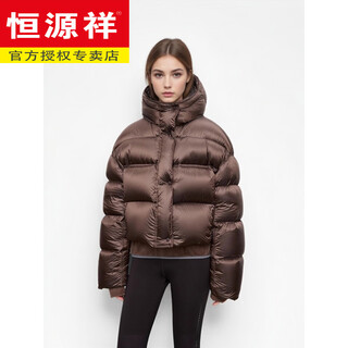 Hengyuanxiang 95 white goose down down jacket for women short style 2025 new high-end hooded loose thickened brown jacket brown brown s