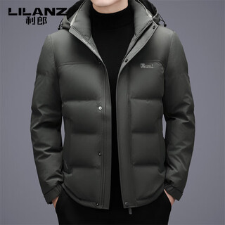 Lilanz men's short down jacket winter new style hooded thickened warm and coldproof jacket for young and middle-aged winter jackets army green 2xl