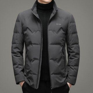 Magiopy light luxury high-end brand men's down jacket winter new product young and middle-aged fashionable casual short stand-up collar white duck down gray l 175