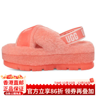 Ugg christmas gift fuzetta leather casual and comfortable thick sole fashion sandals women's starfish pink 36