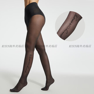 Victoria's secret|victoria's secret sexy butt lifting anti-snagging thin black silk pantyhose women's summer side logo flocking style xs s (applicable to 160cm-170cm)