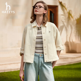 Hazzys women's clothing spring women's phiz series loose short shirt women ascsk1dax04 milky white iv s (155/80a 36)