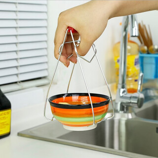 Yong huan stainless steel anti-scalding clamp for steamed vegetables and casserole anti-slip bowl remover and plate artifact home kitchen supplies gadget clip 1 experience