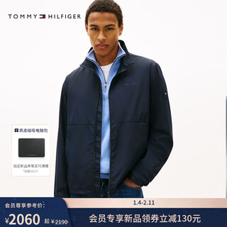 Tommy hilfiger26 nueva chaqueta individual con cuello levantado y letras simples para deportes al aire libre de moda para hombres de primavera y verano, azul marino dw5 2xl (recomendado 180-200 jin jin equivale a 0,5 kg)