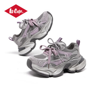 Lee cooper women's shoes casual shoes thick-soled ladies dad shoes 2026 spring new lightweight non-slip wear-resistant gray 39