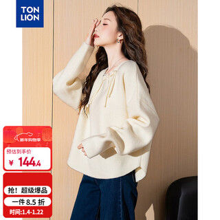 Tonlion 2025 autumn and winter women's wool new chinese style solid color special button sweater