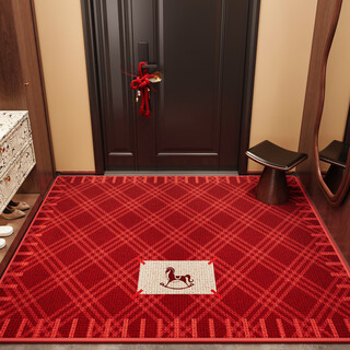 Welcome the year of the horse, entrance floor mats, door floor mats, 2025 new door mats, red festive non-slip floor mats, entrance door, flax rubber bottom - danshu baima 160cm*230cm, stain-resistant and anti-fouling, three-dimensional weaving, rubber non-slip bottom