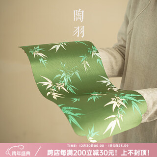 Taoyu tea towel, tea cup, tea mat, chinese tablecloth, pot absorbent tea towel mat, pure cotton rag, tea set, light luxury cover cloth, tea cloth, dry soaked bamboo shadow tea mat - rectangular