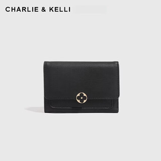 Charlie&kelli chinese valentine's day gift for women short wallet card bag all in one simple new wallet ins black