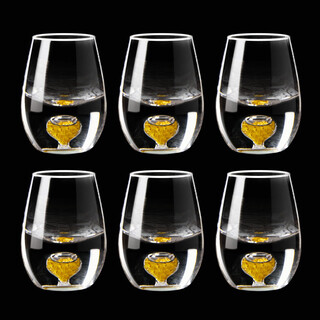 Sanqihu light luxury crystal glass liquor dispenser set household small wine cup hotel wine cup wine set round belly gold foil cup 20mlx6