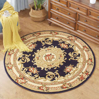 Yusenyi round carpet thickened living room coffee table large restaurant round table hanging basket computer chair bedroom home floor mat 1255 blue diameter 1.5 meters
