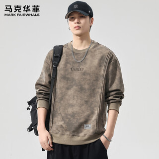Mark huafei's new men's sweatshirt autumn and winter loose, versatile and comfortable round neck three-dimensional printed casual simple bottoming shirt top