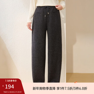 Xianlixiu comfortable warm velvet pants plus size women's simple straight pants fat mm2025 winter new style 4974 dark gray l