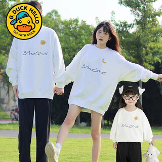 G.duck parent-child clothing for a family of three or four, red mother and child 2026 new festive winter clothing for the year of the horse and zodiac year, white (spring and autumn) 175 mom l