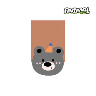 Fantasy animal pennant curtain hanging flag kitchen decoration half curtain block curtain velcro entrance door curtain partition curtain ins grizzly bear (double-layer special-shaped flag curtain) other sizes customized