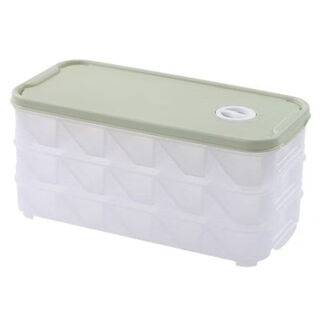 Xinyun jiameng dumpling box frozen dumplings household refrigerator fresh-keeping storage box dumplings multi-layer quick-frozen wonton box kitchen tray light green three layers (can hold 30 pieces)