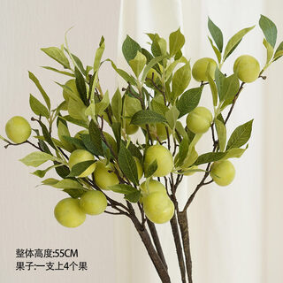 Fruit apple artificial flower living room decoration fruit branches green plants gardening vase flower arrangement decoration and 4 blue apricots 5 branches