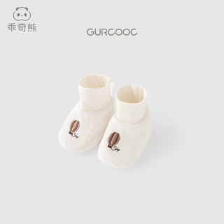 Guiqi bear newborn foot protector spring and autumn infant and toddler sleeping magic device newborn baby anti-cool socks and shoe covers milk white 52 (recommended for 0-6 months)