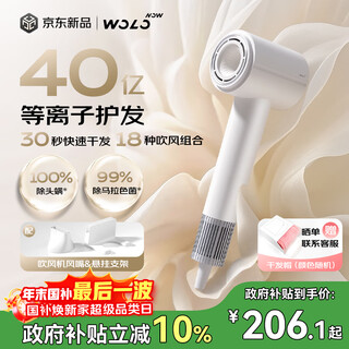 Vole 4 billion plasma high-speed hair dryer household silent negative ion high-power does not hurt the power generation hair dryer leafless quick-drying christmas gift for girlfriend national subsidy
