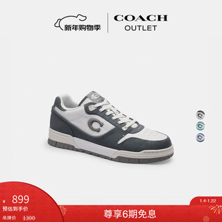 Coach new year's gift outlet men's soho sports shoes low-top commuting casual shoes charcoal gray 41