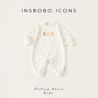 Insbobo baby clothes 2026 spring new baby jumpsuits for girls, spring and autumn baggy clothes, spring clothes, colorful dots on the bottom 66cm 66