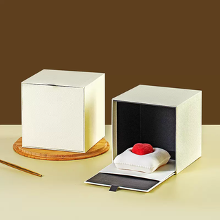 Yusenyi high-end 4-inch western pastry mousse dessert box french sweet packaging box 4-inch cake gift box hardcover cut square box beige 4-inch upgraded version 15x15x15cm