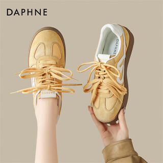 Daphne detraining shoes women's spring new sneakers increased thick sole light casual shoes yellow 38