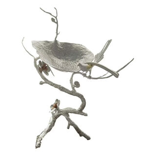 Tao porcelain eight tea filters maple leaf tea set tea drain saucer combination creative kung fu tea set tea ceremony accessories one piece pure tin magpie plum blossom stand + maple leaf tea drain pj200917-2 ornament