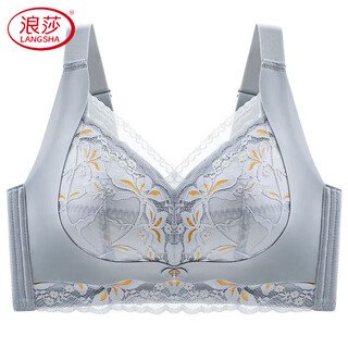 Langsha beauty salon adjustable bra for women with big breasts to reveal small breasts, push up, prevent sagging, side breast retraction, large size bra, silver gray 85d 38