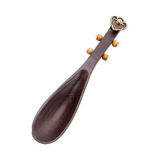 Jingxiang wooden pipa tea spoon kung fu tea set household kung fu tea ceremony parts solid wood tea spoon wooden pipa tea spoon