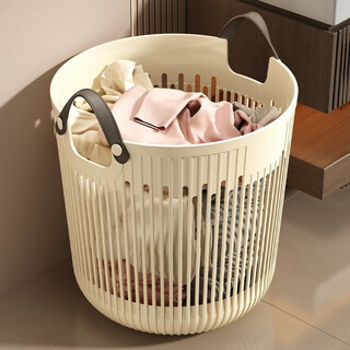 Xingyou dirty clothes basket dirty clothes storage basket home laundry basket doll storage bucket bathroom clothes artifact dirty clothes basket large - cream