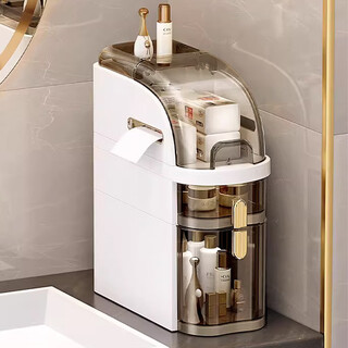Tangyi bathroom sandwich storage cabinet bathroom storage rack storage rack toilet toilet storage rack storage cabinet 18cm tall three-layer installation-free paper can be pulled out on both sides