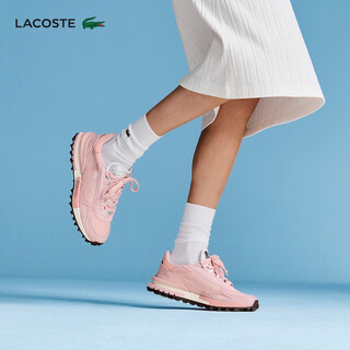 Lacoste french crocodile 26 new spring women's shoes contrasting color stitching sports casual shoes | 51sfa0056 akh/pink/silver 36 3.5