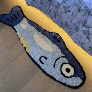 Yusenyi salted fish velvet carpet children's bedroom foot mats thick cartoon fun household bedside plush mat anti-slip carpet (salted fish) carpet flocking