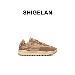 Shilan 2026 new retro style forrest gump shoes women's shoes thick sole lace-up color block casual sports shoes versatile and comfortable bean paste brown 34