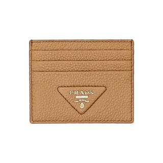 Prada women's card holder, multi-card slot design, portable storage, daily use, non-slip lining, textured leather caramel u