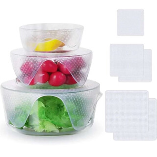 Fantasy rectangular fresh-keeping lid bowl refrigerator anti-odor sealed fresh-keeping lunch box replacement lid square plastic wrap 30x30 1 piece transparent color