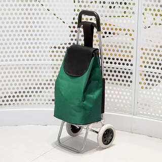Fantasy portable trolley canvas bag for the elderly, shopping trolley bag for grocery shopping, small trolley trailer, small straight 30l oxford bag olive green