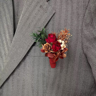 Dried flowers preserved flowers lawn wedding parents groom bride bridesmaid accessories corsage corsage wrist flower props accessories burgundy red
