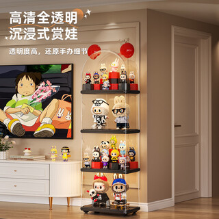 Yusenyi transparent figure storage box lego storage desktop display stand multi-layer spherical cartoon toy storage transparent box semi-circular without building blocks