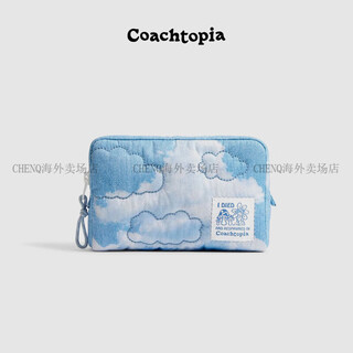 Coach coachtopia city cloud print loop handbag official authentic mixed blue