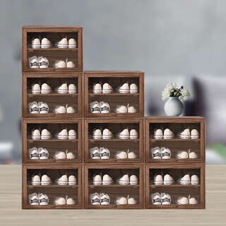 Yusenyi solid wood dust-proof transparent storage rack shoe box sneaker storage box shoe rack anti-oxidation shoe cabinet shoe wall dormitory dz+31 refired 46x34x34cm