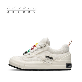 Xvessel jay chou's same style nougat bread shoes tweed small fragrant casual sneakers thick-soled canvas shoes phantom nougat white f23x28w 35