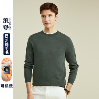Langdeng autumn and winter men's warm sweater business casual round neck pullover bottoming sweater