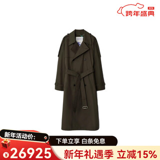 Burberry (burberry) Новогодний подарок burbrry ss23 однотонный лацкан двубортный кружевной реглан свободная длинная мужская ветровка с длинными рукавами, коричневого цвета, одинаковый фасон для мужчин и женщин, один размер 42