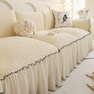 Fantasy sofa cover cloth skirt sofa towel cushion cover churou + off-white 180x420cm