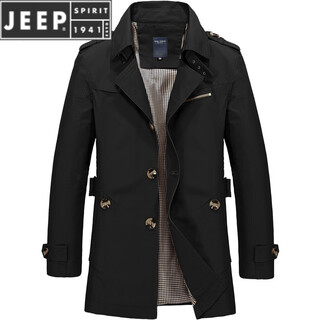 Jeep spirit Повседневная мужская рабочая куртка Ветровка из чистого хлопка 2026 Весна и осень Новая мужская куртка черного цвета m