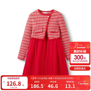 Balabala girls' little fragrant princess dress big children's spring style children's dress same style as celebrity family