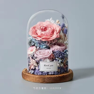 Yingtang preserved flowers, dried flowers, real flowers, rose gift box, bouquet decorations for girls and friends for their boudoir birthday, multi-flower subtle pink